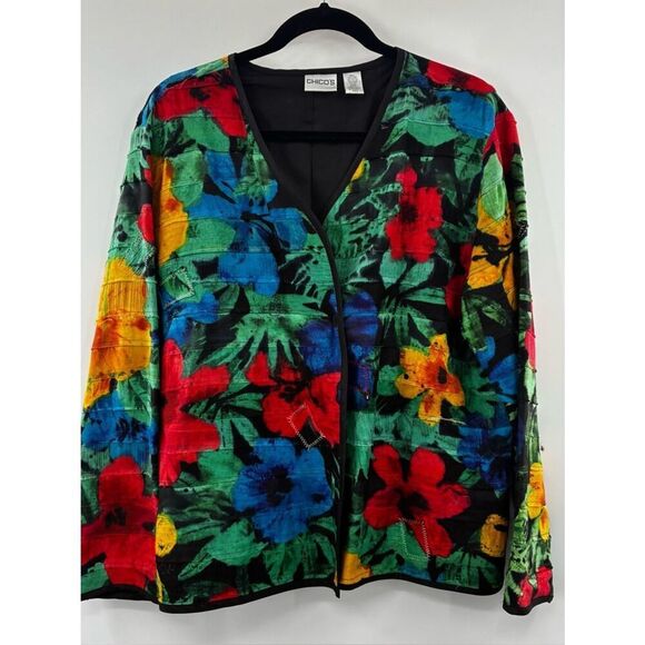 Chico's Jackets & Blazers - 3For$20 Chico's Colorful Floral Open Jacket size:2